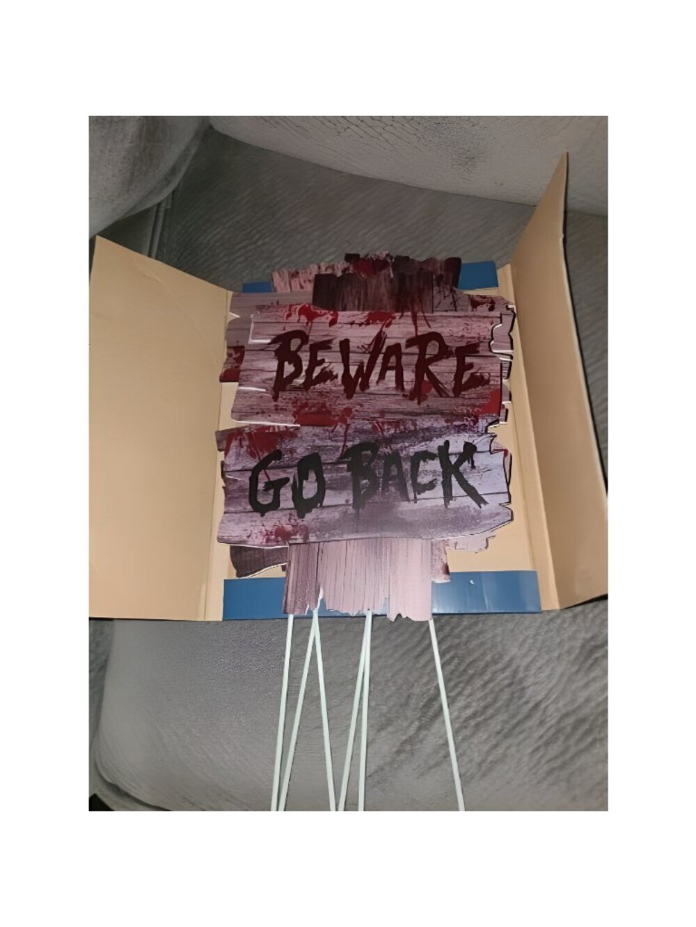 Halloween Decorations Beware Signs Yard Stakes Outdoor Creepy Assorted